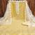 Beige modal silk printed dress material with dupatta