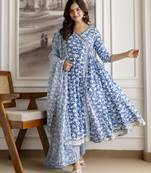 women's pure cotton embroidery work printed angrakha
