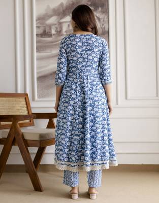 women's pure cotton embroidery work printed angrakha 2