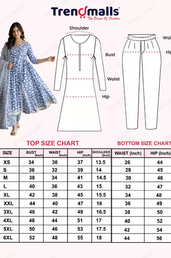 Trendmalls women's pure cotton embroidery work printed angrakha