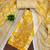 Yellow cotton printed dress material with dupatta
