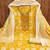 Yellow cotton printed dress material with dupatta