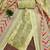 Green cotton printed dress material with dupatta