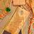 Peach cotton printed dress material with dupatta