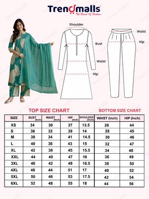 Trendmalls women's pure cotton embroidery work printed kurta pant with dupatta set 5