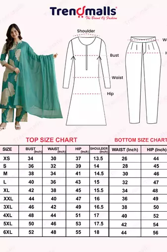 Trendmalls women's pure cotton embroidery work printed kurta pant with dupatta set