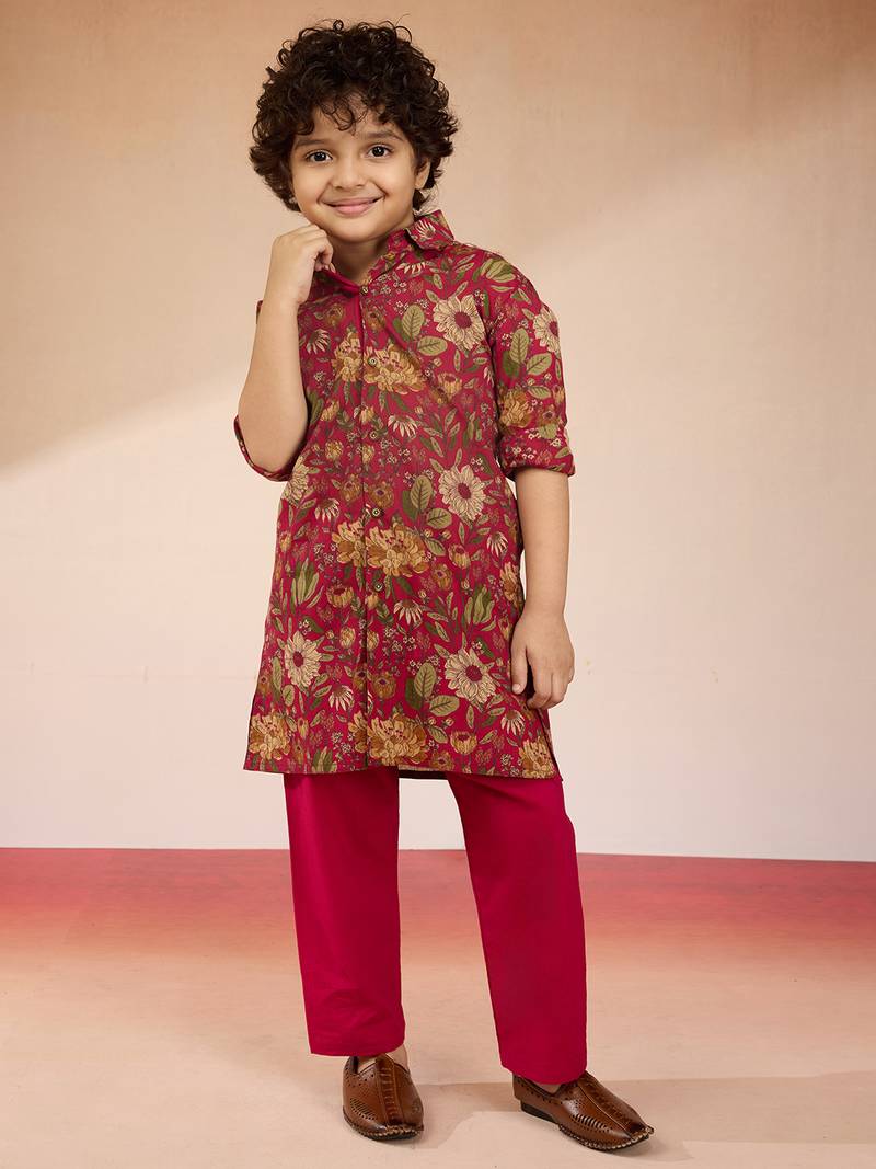  Falsa cotton floral print kurta pyjama set - navratri special
