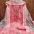 Pink cotton printed dress material with dupatta