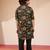 boys black cotton floral print kurta pyjama set - navratri special