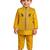 boys mustard silk blend embroidered nehru jacket set with stone work