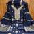 Blue pc cotton embroidery dress material with dupatta
