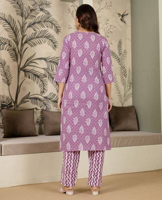 women's pure cotton embroidery work printed kurta pant with dupatta set 2