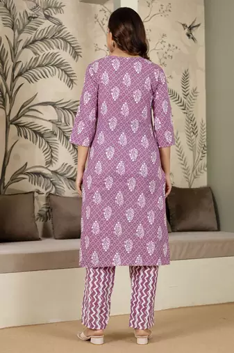 Trendmalls women's pure cotton embroidery work printed kurta pant with dupatta set