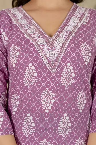 Trendmalls women's pure cotton embroidery work printed kurta pant with dupatta set