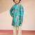 boys blue sequin kurta pajama set - digital print navratri festive wear