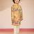  yellow sequin kurta pajama set - digital print navratri festive wear