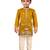 boys mustard silk kurta pajama set - thread embroidery navratri festive