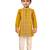 boys mustard satin kurta pajama set - geometric embroidery navratri