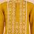boys mustard satin kurta pajama set - geometric embroidery navratri
