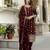 women's art silk embroidery sequence work kurta pant set with dupatta for women