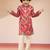 Pink cotton kurta pajama set - digital floral print navratri