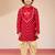 boys red viscose zari embroidered kurta with dhoti set - navratri special