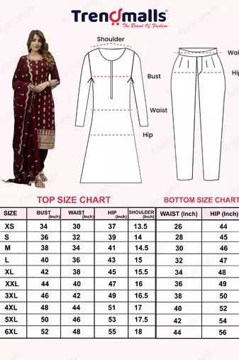Trendmalls women's art silk embroidery sequence work kurta pant set with dupatta for women