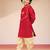 boys red viscose zari embroidered kurta with dhoti set - navratri special
