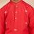 boys red muslin elephant print kurta with cream pyjama set