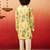 boys yellow rayon animal print kurta with cream pyjama set - diwali special