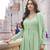 women's georgette embroidery work front slit kurta palazzo with dupatta for women