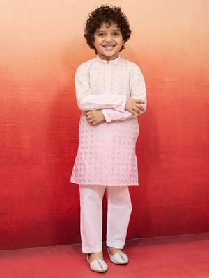  aqua sequin kurta pajama set - traditional embroidered navratri wear 1