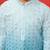boys aqua sequin kurta pajama set - traditional embroidered navratri wear