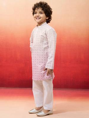  aqua sequin kurta pajama set - traditional embroidered navratri wear 4