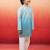 boys aqua sequin kurta pajama set - traditional embroidered navratri wear