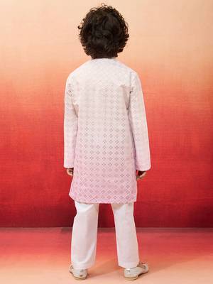  aqua sequin kurta pajama set - traditional embroidered navratri wear 5