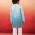 boys aqua sequin kurta pajama set - traditional embroidered navratri wear