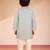 boys aqua satin floral kurta pajama set - premium navratri wear