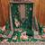 Green muslin cotton printed dress material with dupatta