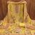 Yellow muslin cotton printed dress material with dupatta