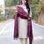 Off White South Cotton Kurta Set with Embroidery & Contrast Khadi Silk Dupatta