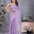 Lavender ethnic motifs printed ready to wear saree with unstitched blouse