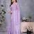 Lavender ethnic motifs printed ready to wear saree with unstitched blouse