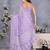 Lavender ethnic motifs printed ready to wear saree with unstitched blouse