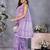 Lavender ethnic motifs printed ready to wear saree with unstitched blouse