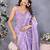 Lavender ethnic motifs printed ready to wear saree with unstitched blouse
