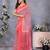 Peach bandhani printed ready to wear saree with unstitched blouse