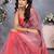 Peach bandhani printed ready to wear saree with unstitched blouse