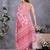 Peach floral printed with jamdani  ready to wear saree with unstitched blouse