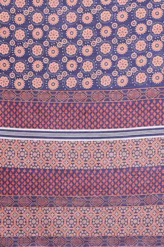 ready to wear purple circular floral motif printed saree
